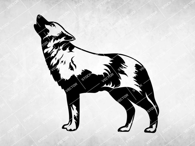 Wolf SVG, Wolf howling SVG, Wolf sketch SVG, Wolf vector, Animal SVG, Wolf Head Svg