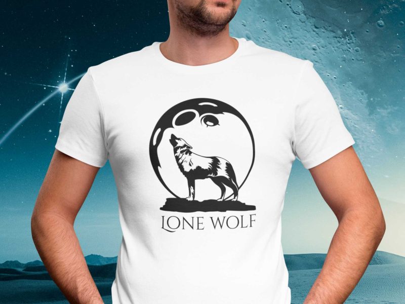 Wolf howling at the moon SVG t-shirt design SVG