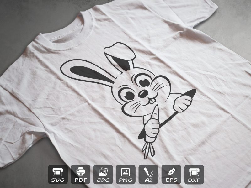 Bunny with carrot t shirt design