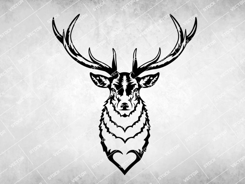 Deer SVG, Buck Head SVG, Animal SVG, Deer Hunting SVG, Deer Head SVG, Animal Face SVG