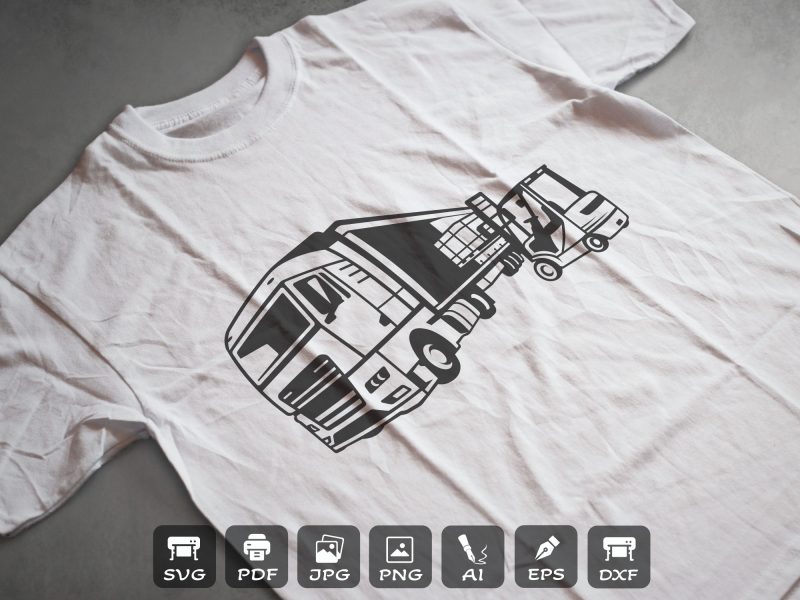 Forklift loading truck t-shirt design
