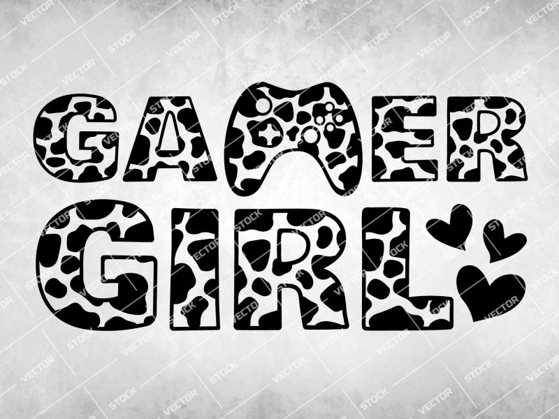 Gamer Girl SVG, Cow print SVG, Gamer SVG, Gaming SVG, Gamer quotes SVG