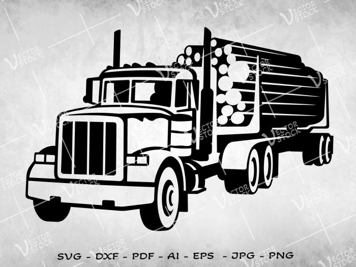 Logging truck SVG, Truck driver SVG, Truck SVG, Cargo Truck SVG, Truck Transporting Wood SVG, Logging truck vector, Trucker SVG