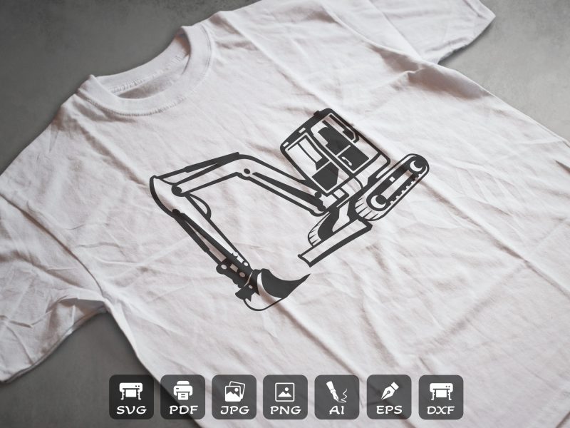 Mini excovator t-shirt design, termo vinyl t shirt
