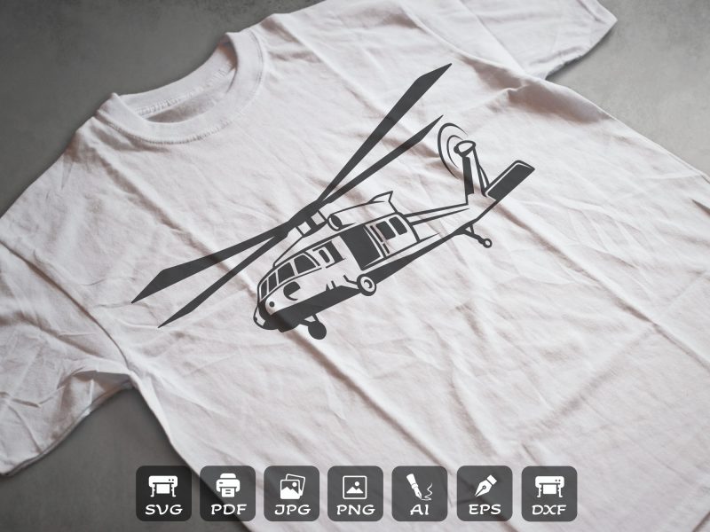 Black hawk helicopter t shirt design