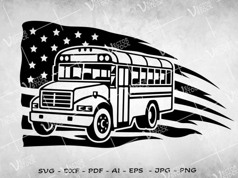 US School Bus SVG, Bus SVG, School SVG, American Bus Driver SVG, Teacher SVG, Classic Bus SVG, School Bus vector, School Bus silhouette