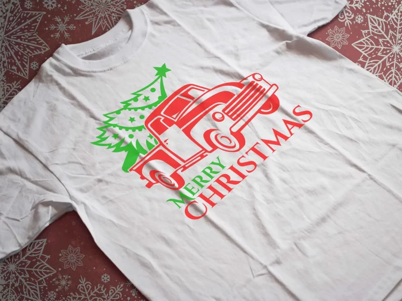 Christmas pickup t-shirt design