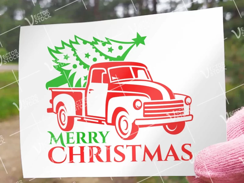 Christmas pickup decal, Christmas pickup sticker