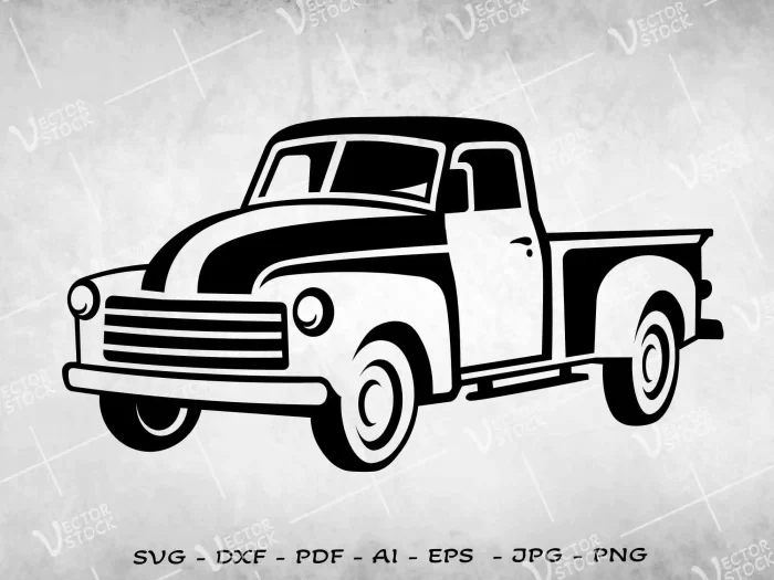 Vintage truck SVG, Classic Pickup SVG, Retro truck SVG, Trucker SVG, Classic truck driver SVG, Truck SVG, Pickup SVG