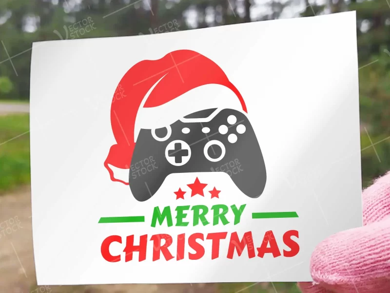 Christmas Gamepad decal, Christmas game controller SVG