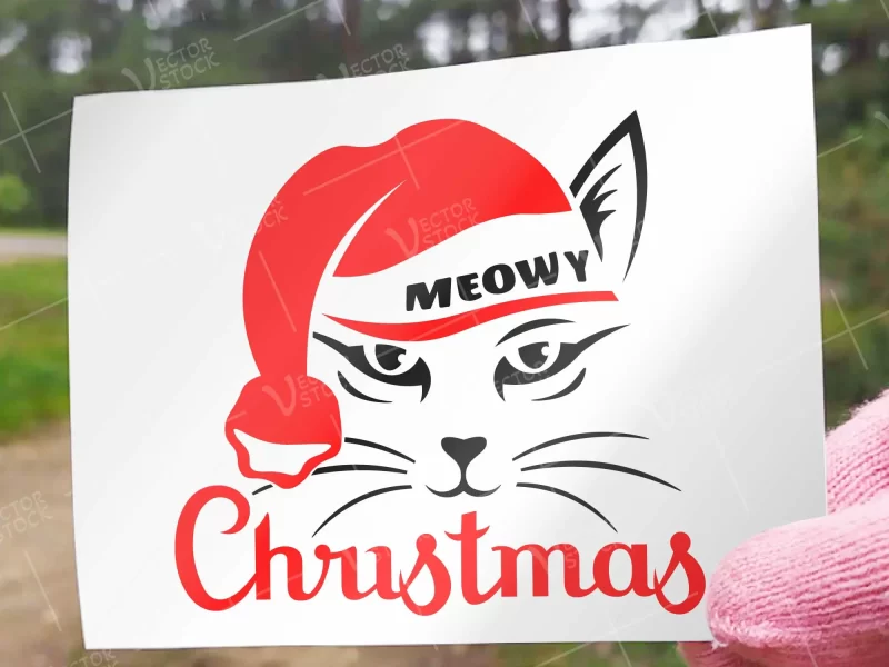Meowy Christmas SVG Decal
