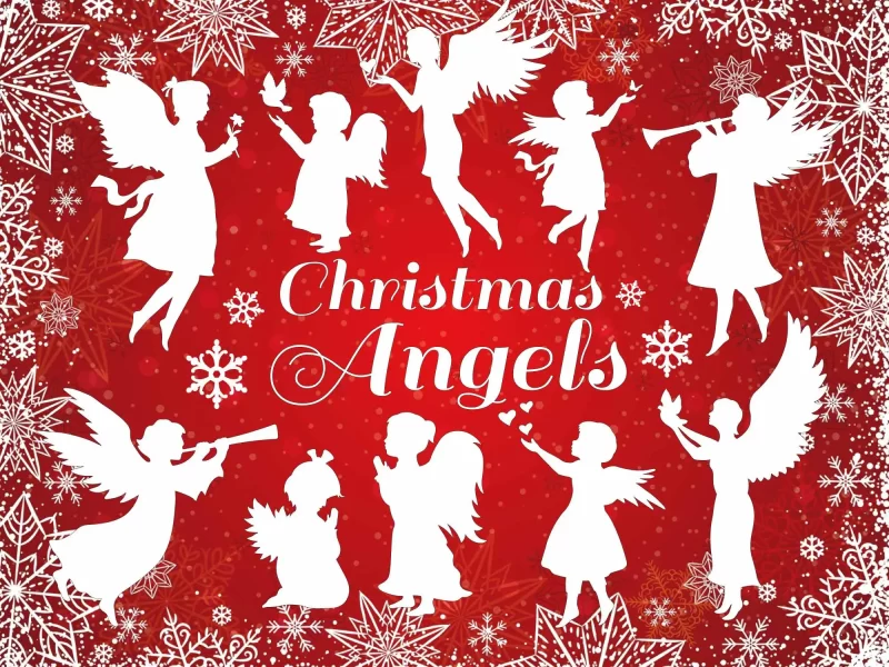 Angel SVG, Angel Silhouettes, Angel Vector, Angel Girl SVG, Angel icon, Christmas angel SVG