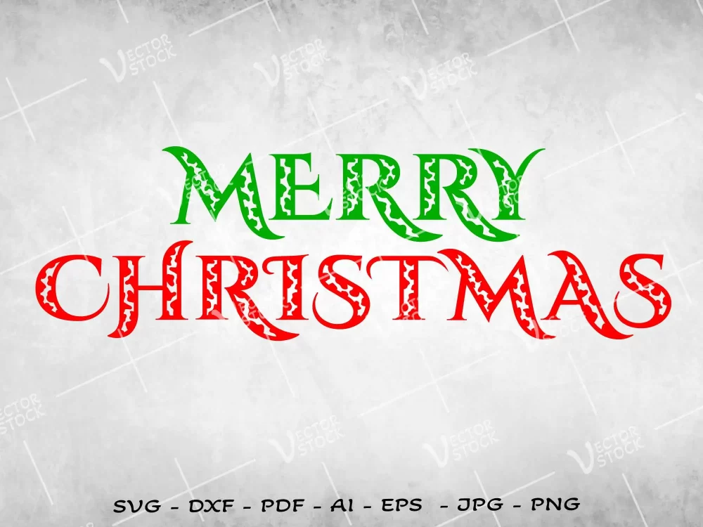 Merry Christmas Svg Vector Christmas Text Svg Dxf Png