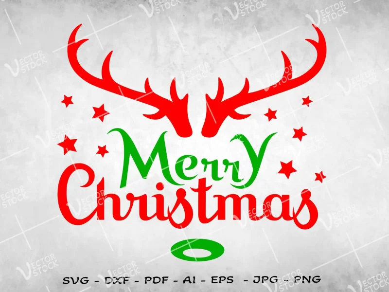 Christmas Horns SVG, Horns SVG, Christmas SVG, Merry Christmas SVG, Christmas Deer SVG