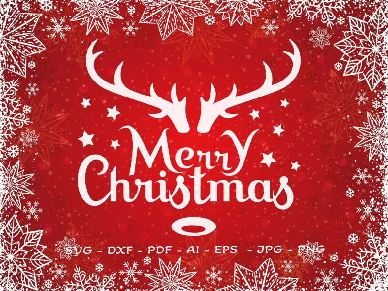 Christmas Horns SVG, Horns SVG, Christmas SVG, Merry Christmas SVG, Christmas Deer SVG