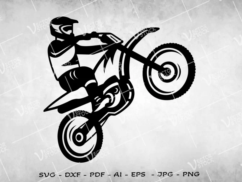 Motocross SVG, Motorcycle SVG, Biker SVG, Dirt bike SVG, Motorbike Clipart, American Biker SVG, Motorcycle Rider SVG, Illustration, Vector, SVG, Clip art, Cut file, Motorcycle Cutting File