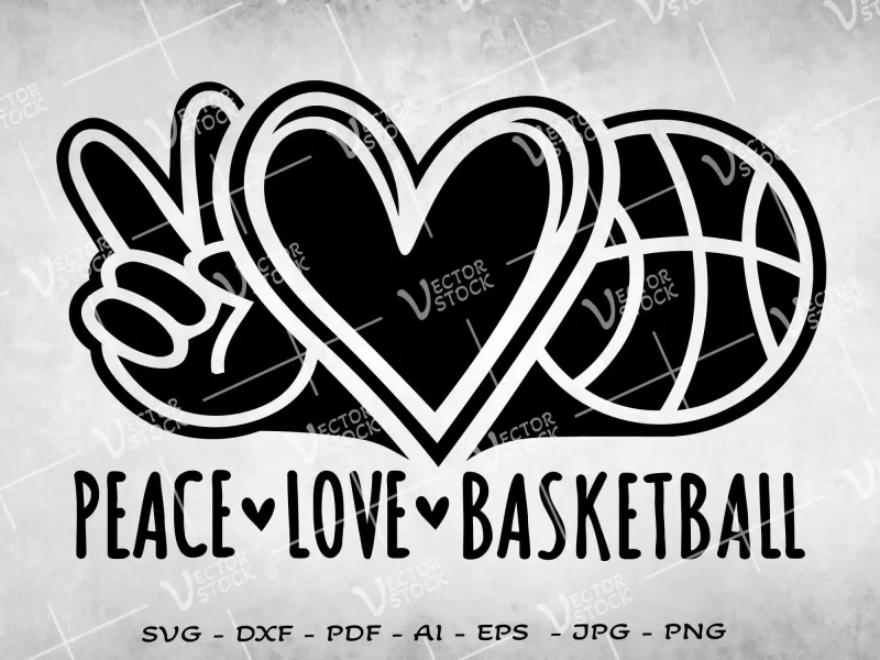 Peace love basketball SVG