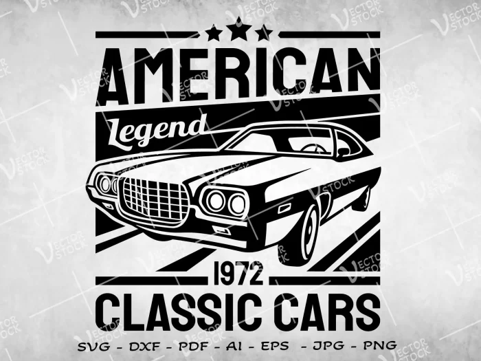 Classic Car SVG, Muscle Car SVG, Classic car t-shirt design SVG, Old car SVG, Sportscar SVG, Race Car SVG