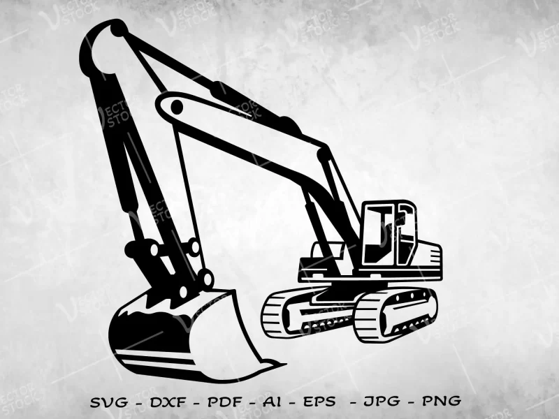 Excavator SVG, Heavy Excavator SVG, Construction SVG, Building SVG, Work SVG, Excavator silhouette, Excavator Vector