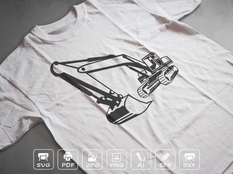 excavator t shirt SVG