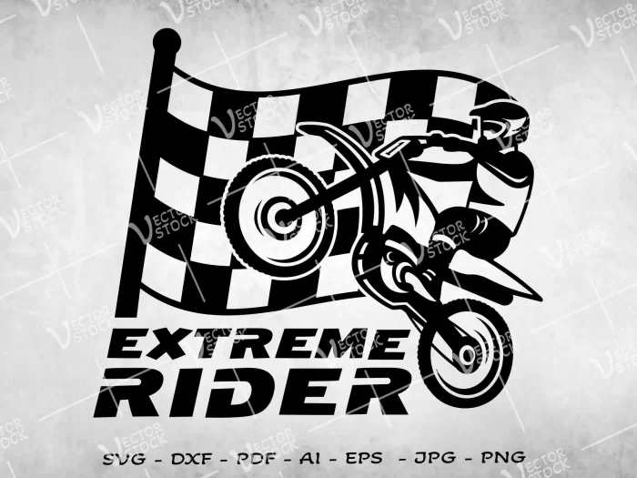 Extreme rider SVG, Motocross SVG, Dirt bike SVG, Motorcycle SVG, Biker SVG, Motorbike SVG, Motorbike Vector
