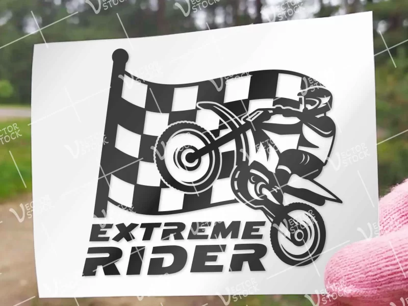 Extreme rider motocross vinyl decal