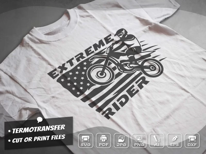 us Extreme rider motocross t-shirt design