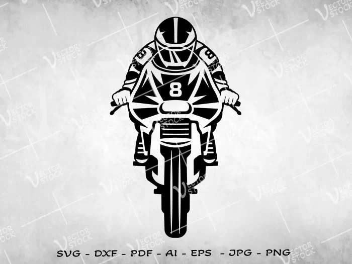 Motorcycle racer front SVG