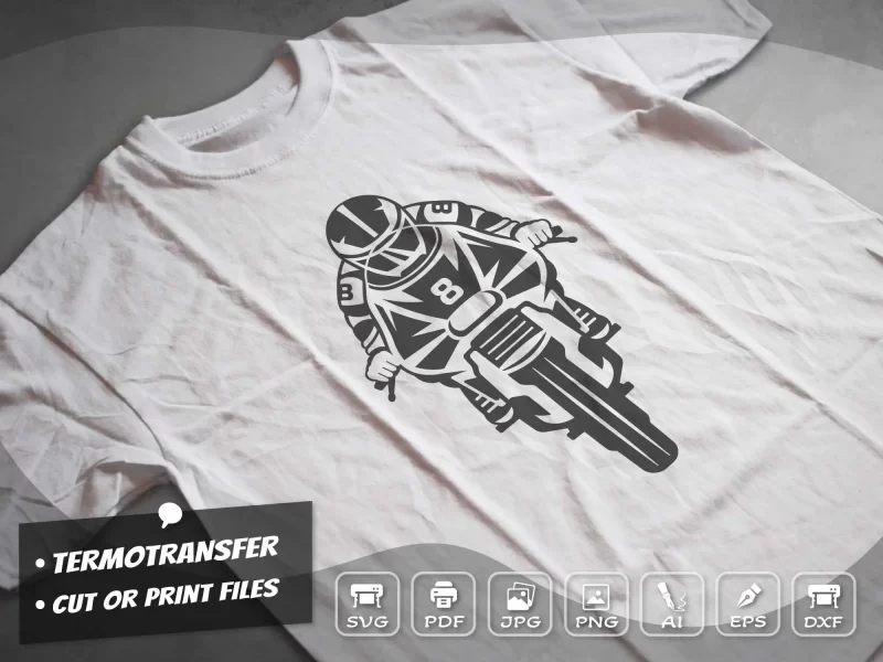 Motorcycle racer front t-shirt design