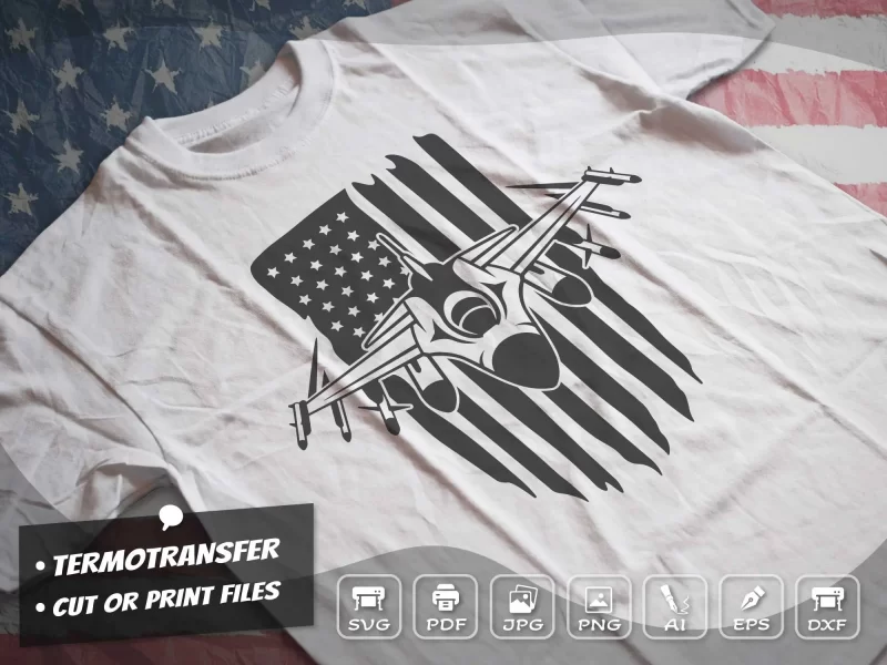 US Fighter Jet t-shirt design