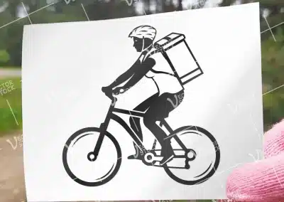 Delivery Man Riding decal design