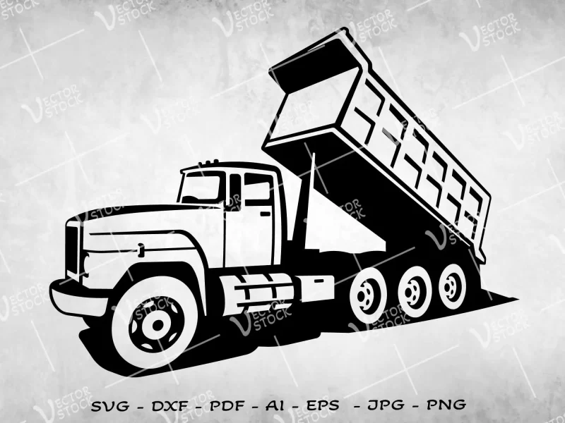 Dump truck with a shadow SVG