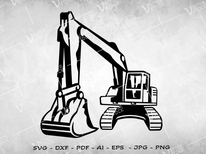 Heavy Excavator Front SVG, Excavator SVG, Construction SVG