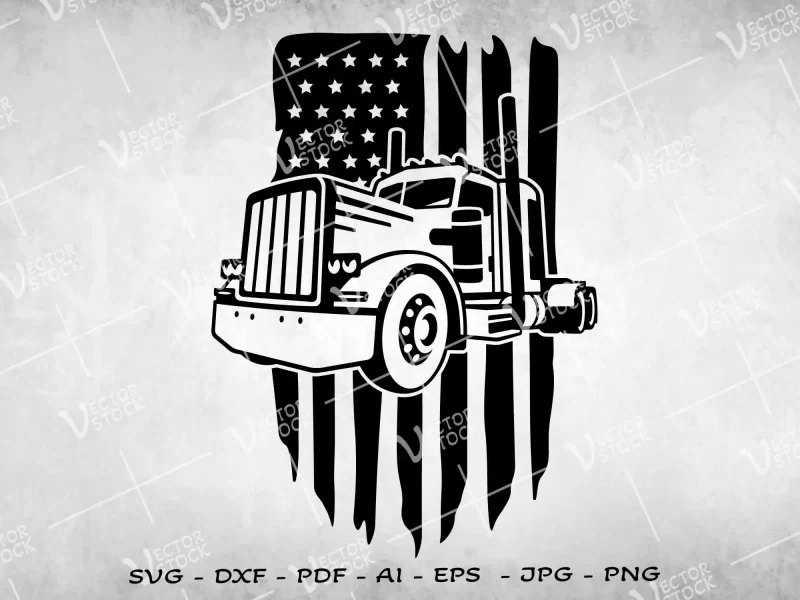 US Semi Truck SVG