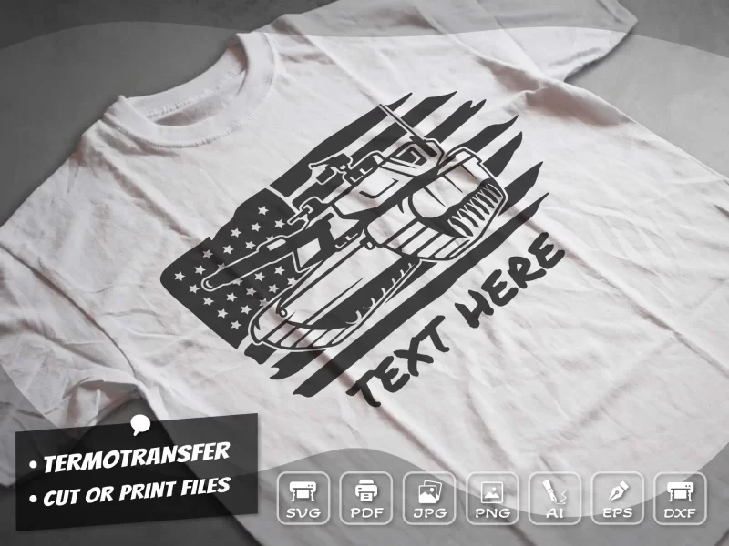 US Military tank t-shirt design