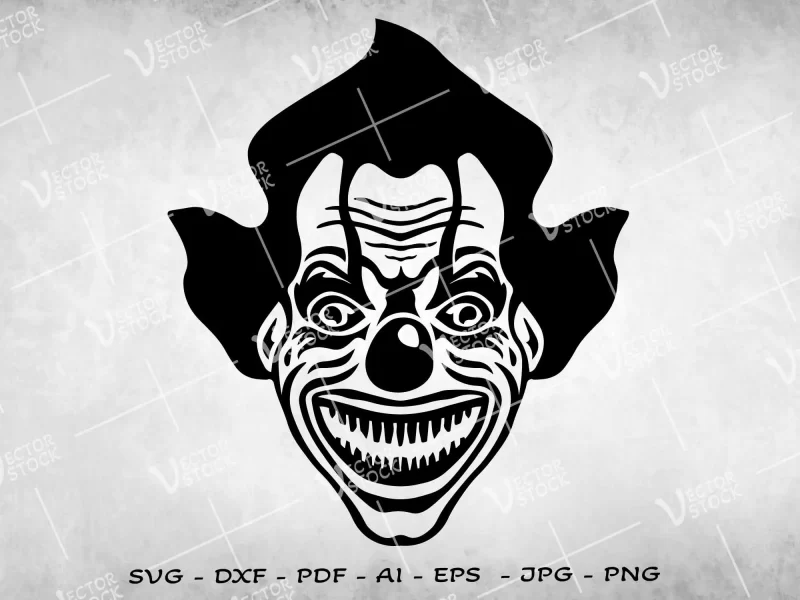 Scary clown face SVG