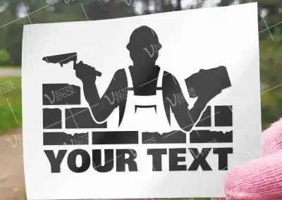 Builder holding brick vector