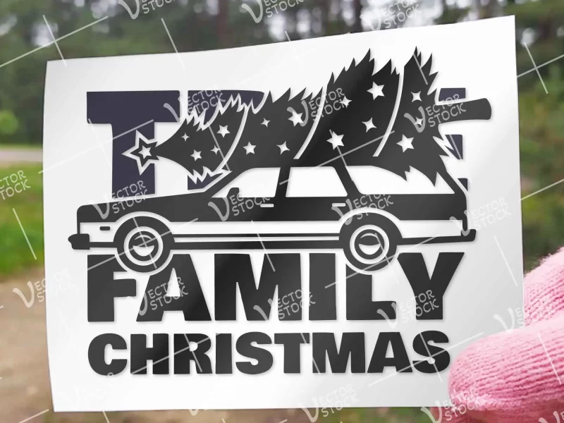 Family Christmas tree SVG