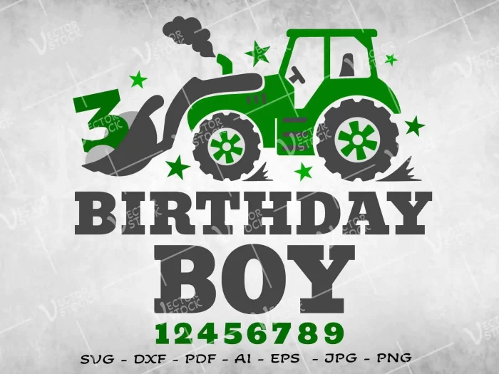Birthday Boy Tractor SVG