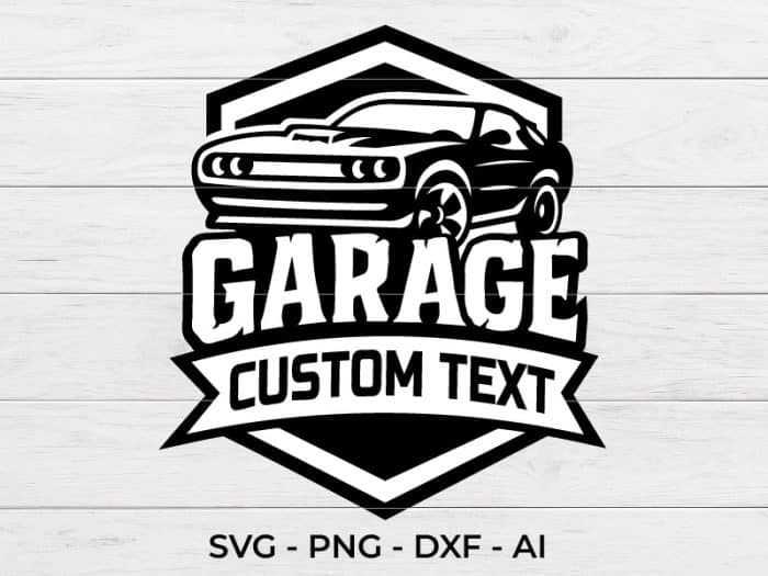 Garage Sign Custom SVG, Vintage Muscle Car Design, Cut file
