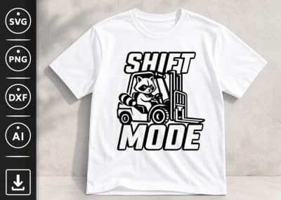 Shift Mode Raccoon Forklift SVG T-shirt design