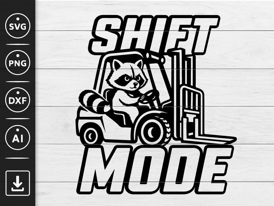 Forklift Raccoon SVG